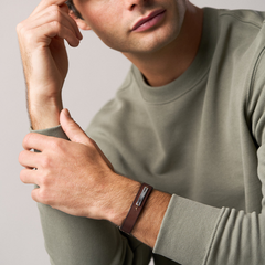 Fossil Machine Leather Men's Bracelet JF04963040