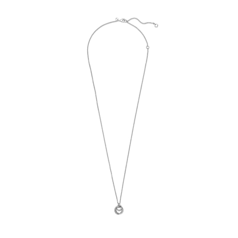 Pandora Moments 925 Sterling Silver Family Always Encircled Pendant Necklace 391455C01-60 (Length: 60.00 cm)-zoom-