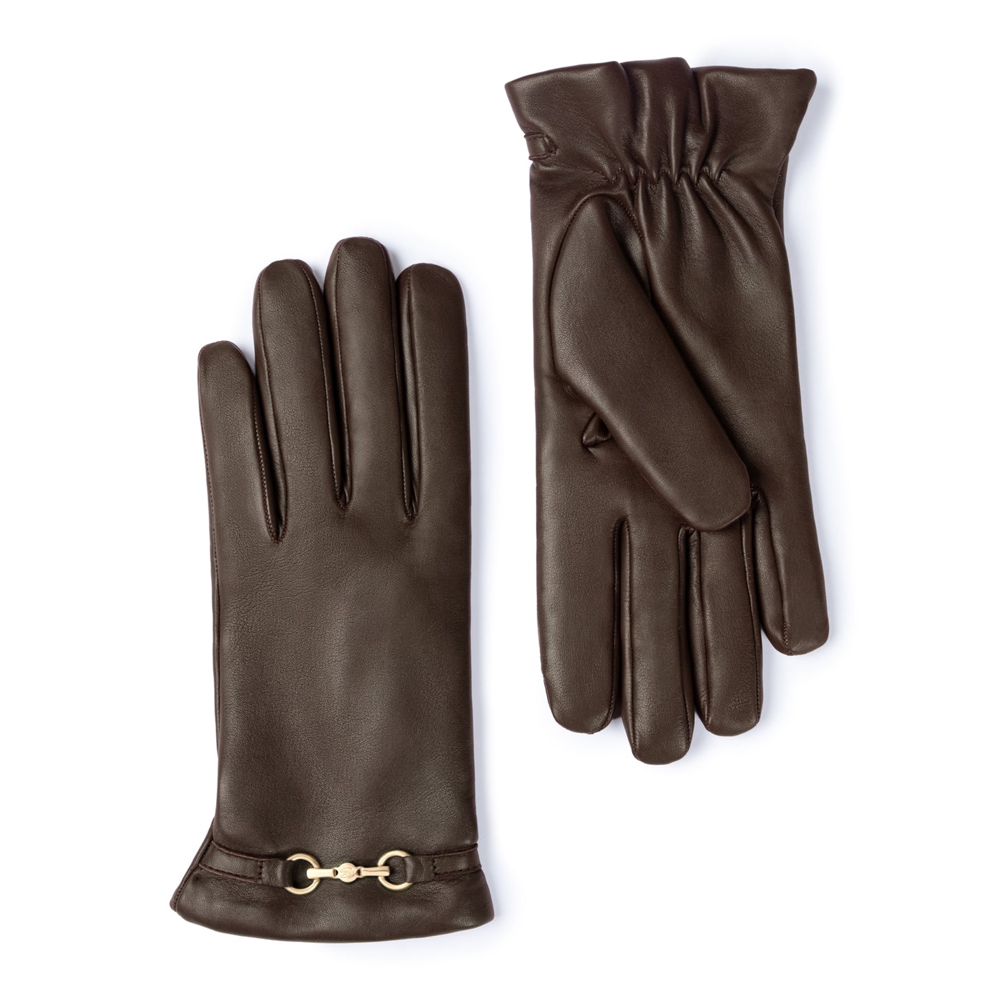 Isabel Bernard Honoré Marcelia dark brown goatskin leather gloves IB67001-331-6.5