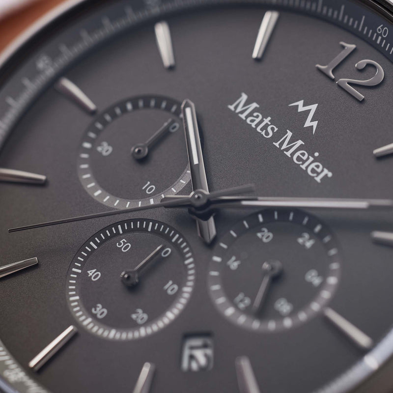 Mats Meier Grand Cornier Chrono Gunmetal/DonkerBruine Horloge MM00104-zoom-