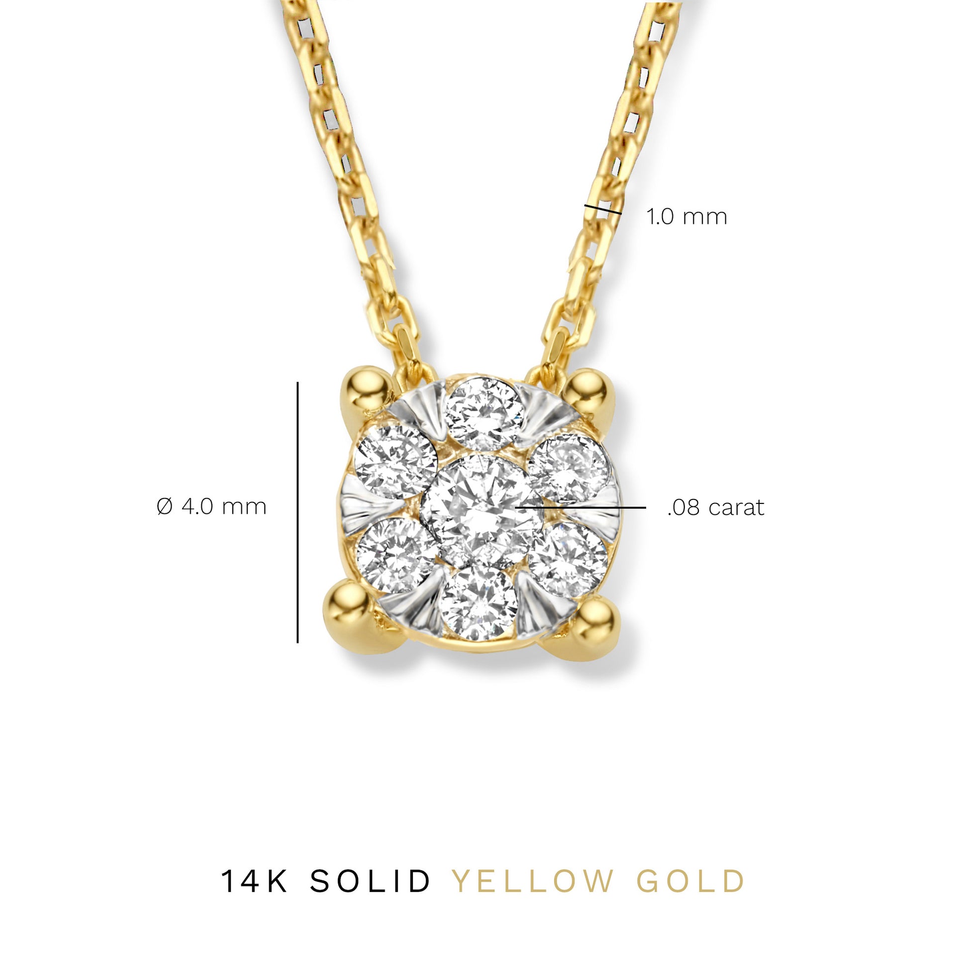 Isabel Bernard De la Paix Hanaé 14 Carat Golden Necklace | diamond 0.08 ct | IBD350007