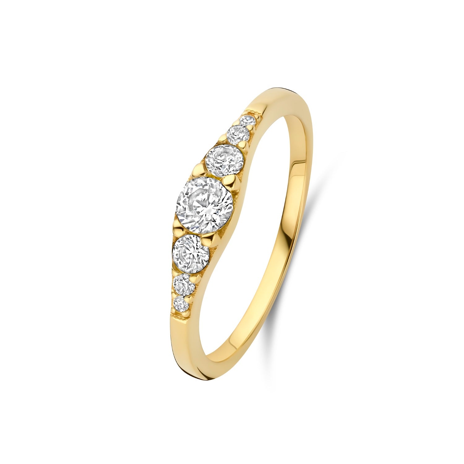 Isabel Bernard Rivoli Esme 14 Karat Gold Stacking Ring With Zirconia Stones IB330110-52
