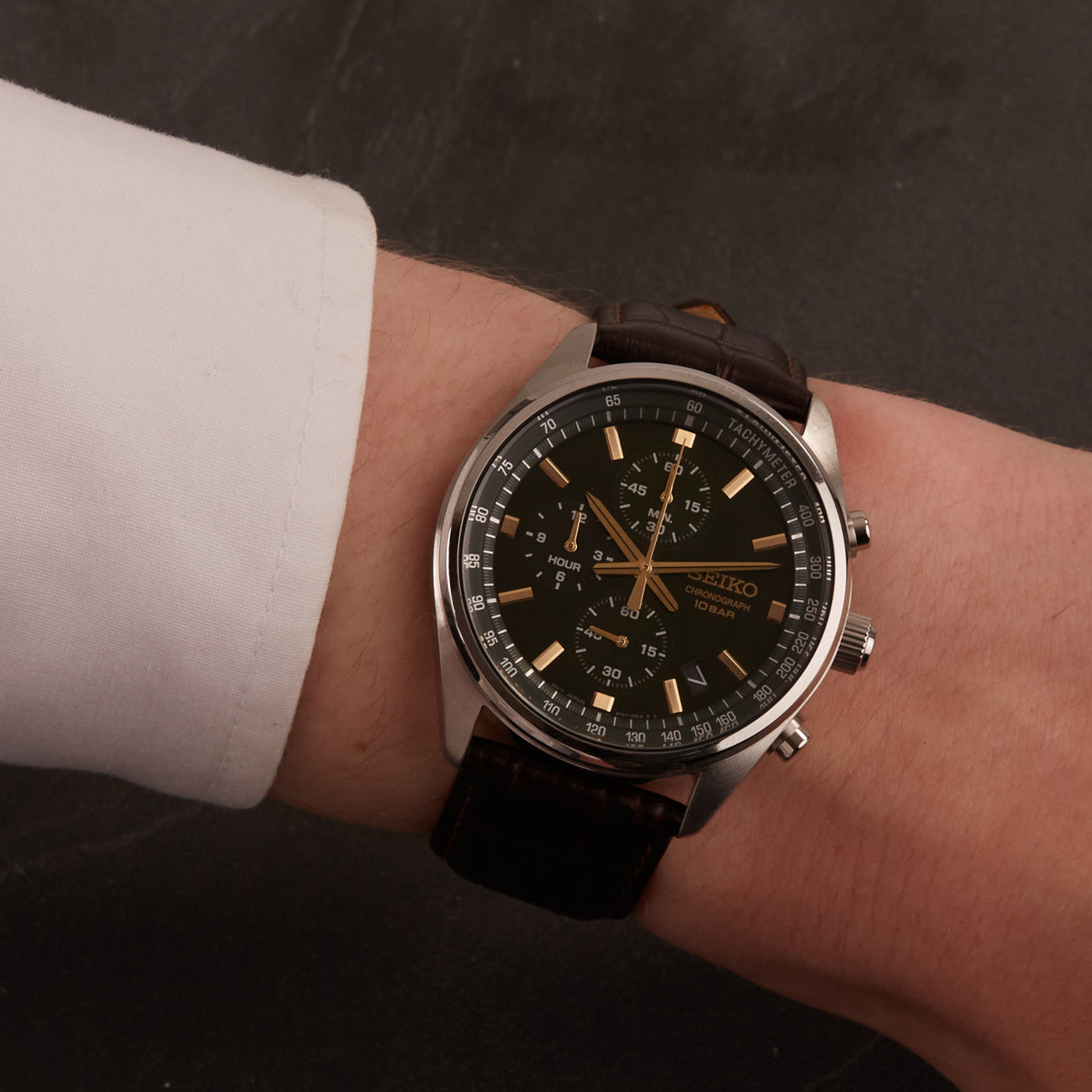 Seiko Chronograph Brown Watch SSB385P1