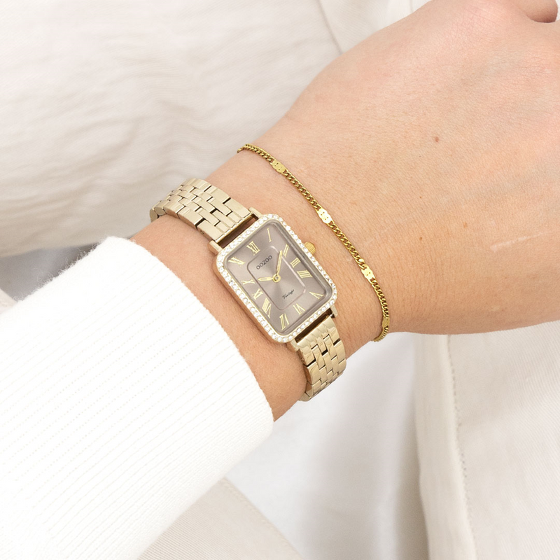 OOZOO Vintage Gold and Taupe Women's Watch C20415-zoom-