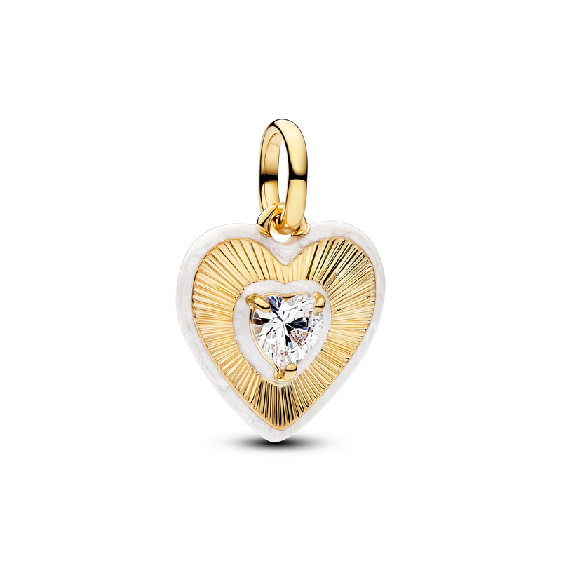 Pandora ME Gold Plated Radiant White Heart Locket Charm 764409C01-zoom-
