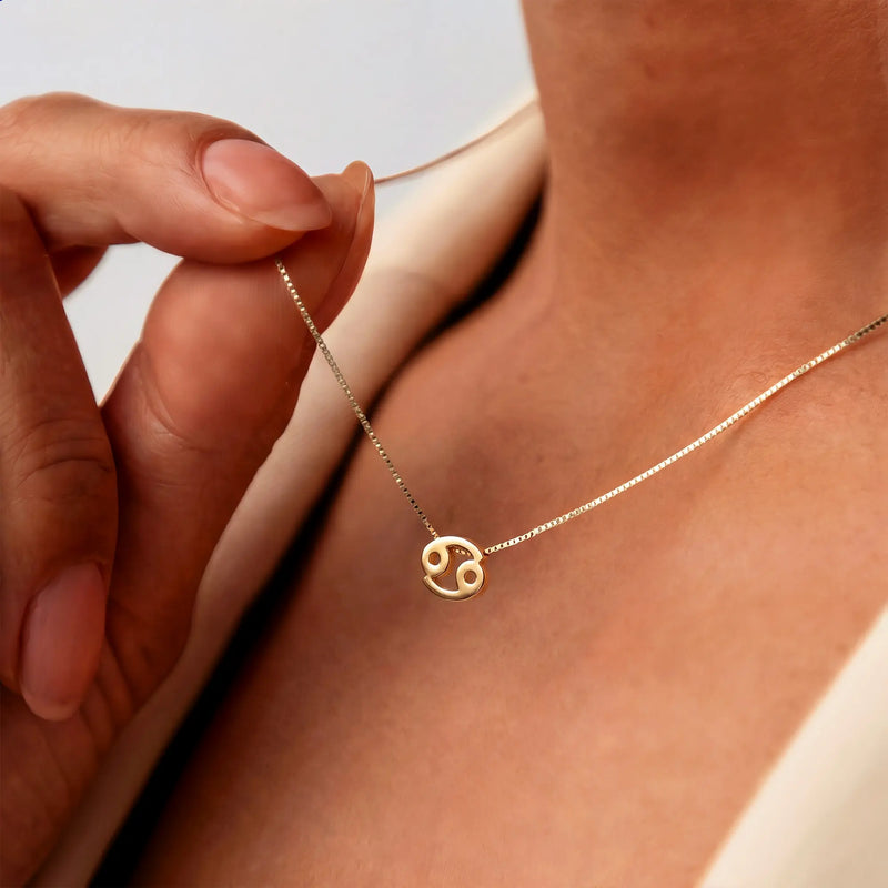Isabel Bernard Étoiles d’Or Cancer 14 Carat Gold Venetian Necklace With Horoscope IB340181-zoom-