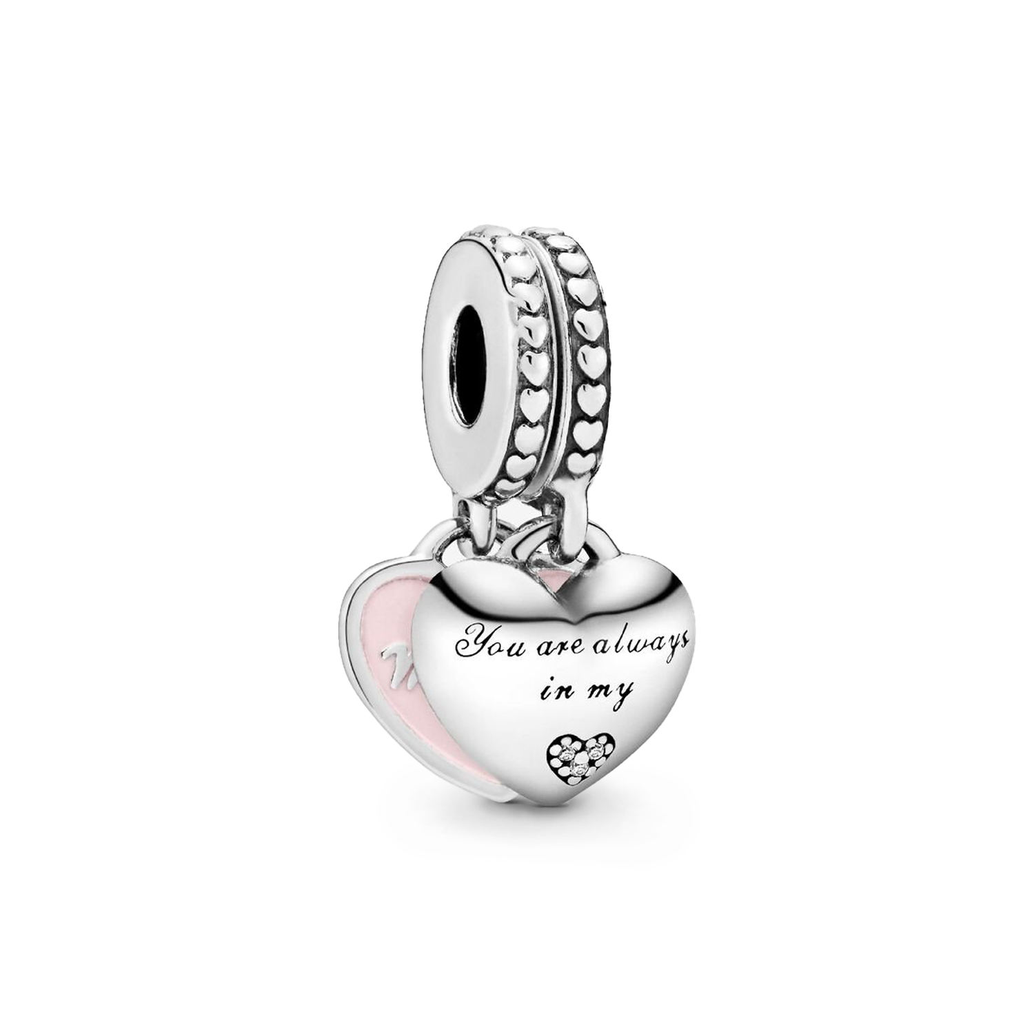 Pandora Moments 925 Sterling Silver Mother & Daughter Hearts Dangle Charm 792072EN40