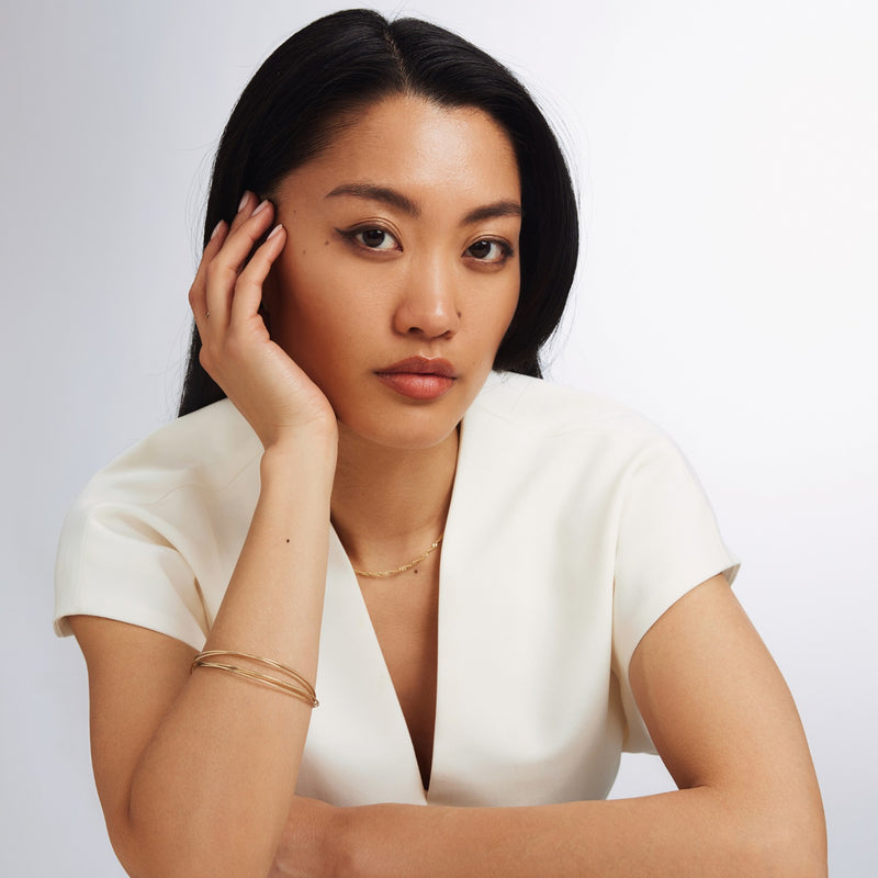 Isabel Bernard Cour d'Honneur Adora 14 Karaat Gouden Bangle Set IB320110-zoom-