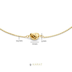 Beloro Jewels Regalo d'Amore 9 karat gold bracelet and ear studs gift set with knot BO90038