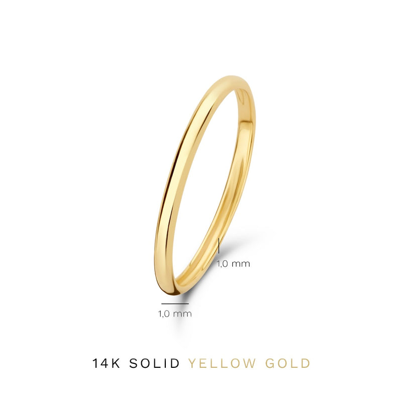 Isabel Bernard Le Marais Solene 14 karaat gouden stacking ring IB330077-52 (Maat: 52)-zoom-