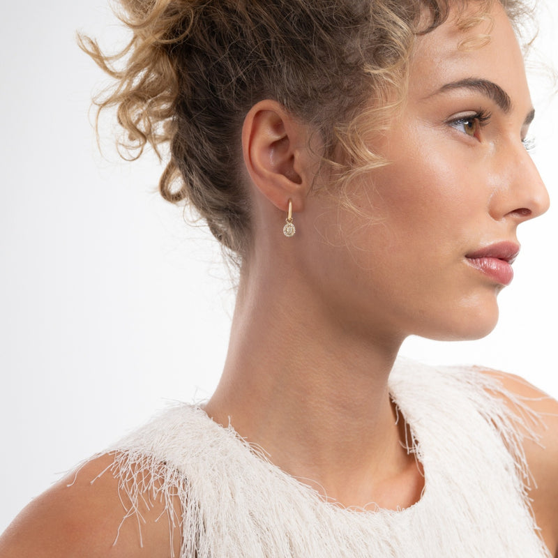 Isabel Bernard Le Marais Anne 14 Karaat Gouden Oorringen met Zirkonia Steen IB360291-zoom-