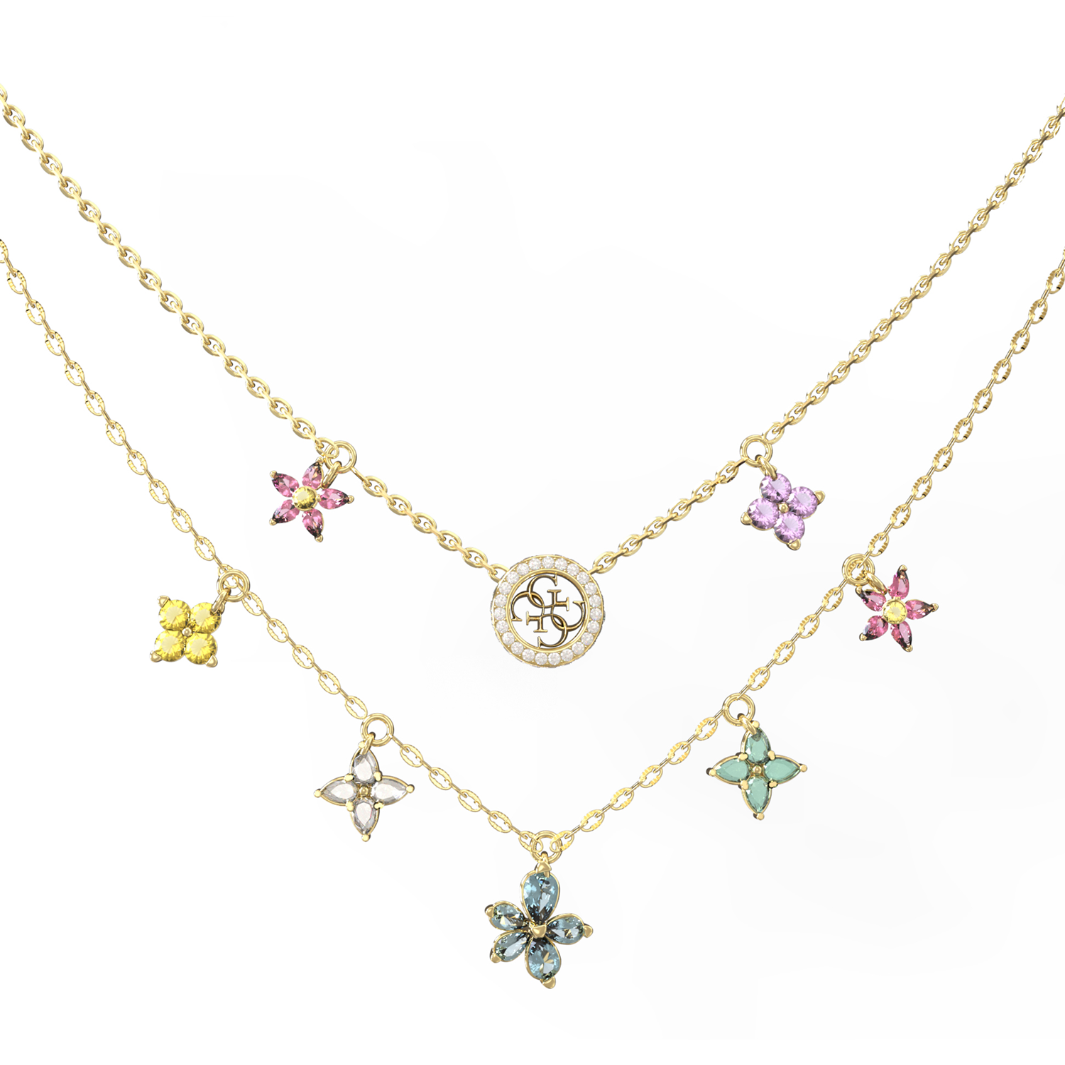 Guess Secret Garden Gold-coloured Necklace JUBN06028JWYGMCT-U