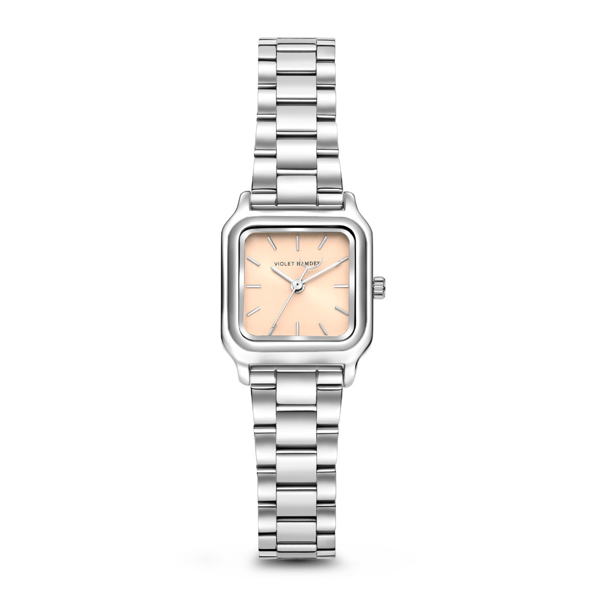 Violet Hamden Dawn Base Square Women's Watch Silver Coloured and Taupe VH09036
