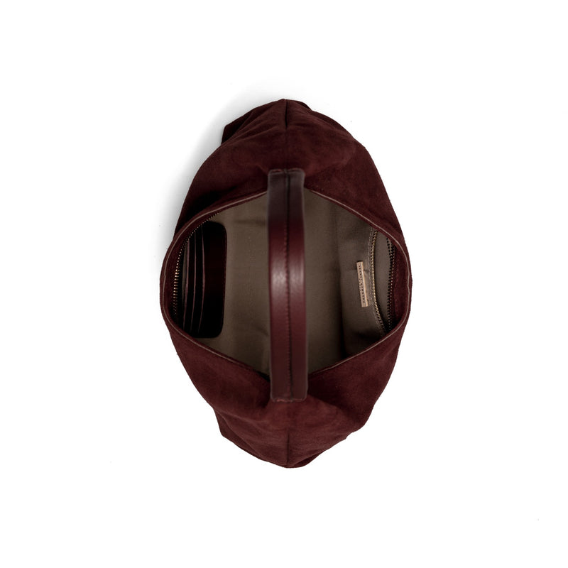 Isabel Bernard Honoré Grace mini bordeaux suède handtas IB21132-152-zoom-