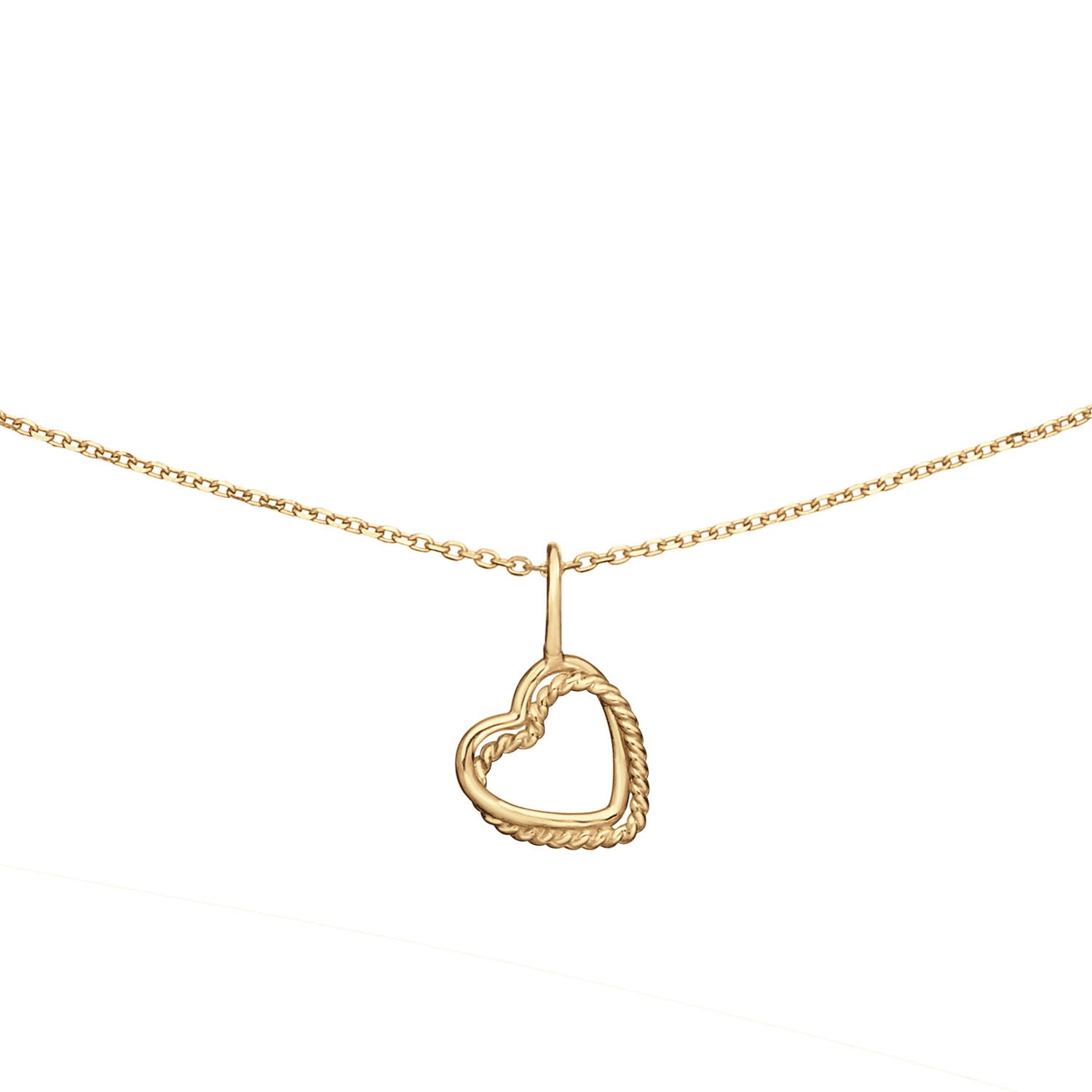 Jackie Gold Twisted Heart 14 Karat Gold Necklace JKN25.442