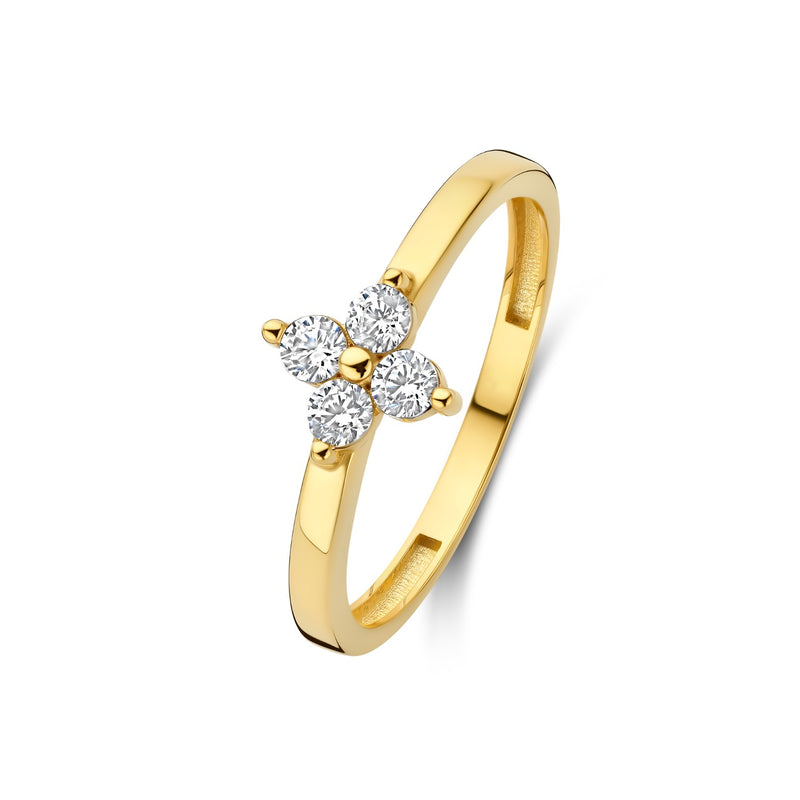 Isabel Bernard Le Marais Audrey 14 Karaat Gouden Ring Met Zirkonia Steen IB330114-48-zoom-