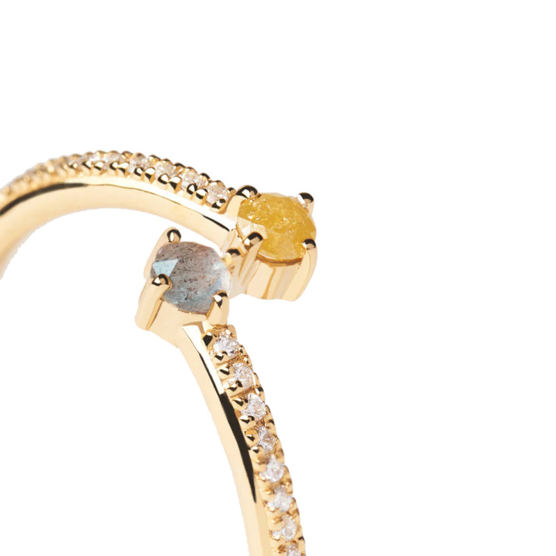 P D Paola Juno 925 Sterling Zilveren Goudkleurige Villa Ring Gold Plated AN01-647-12-zoom-