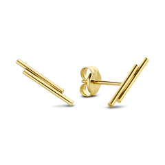 Isabel Bernard 14 Carat Golden Le Marais Double Tube Ear Studs IB360058