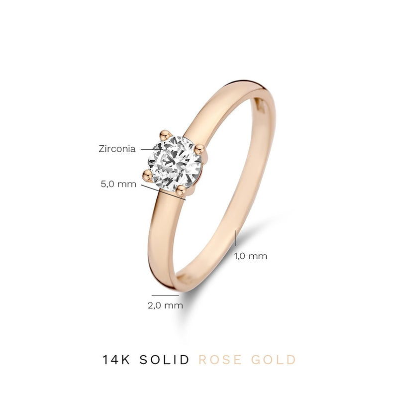 Isabel Bernard La Concorde Soleil 14 Karaat Roségouden Ring IB330074-50 (Maat: 50)-zoom-
