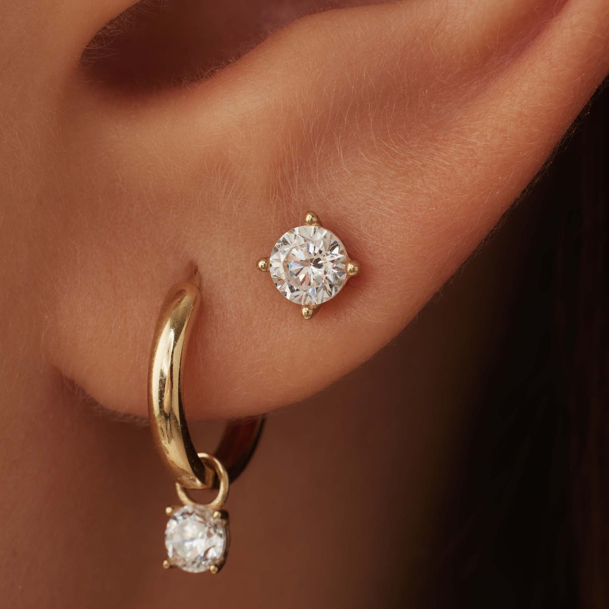 Isabel Bernard 14 Carat Golden Le Marais Lourdes Ear Studs IB360199