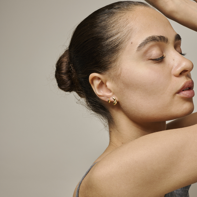 ENAMEL Copenhagen Recycled 925 Sterling Silver Gold Plated Earrings E453G-zoom-