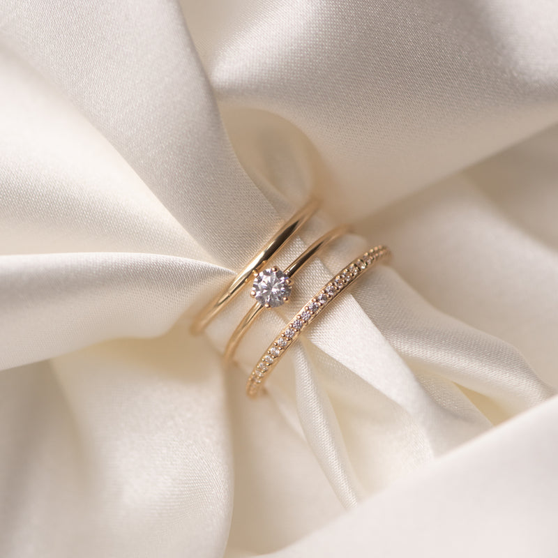 Isabel Bernard Le Marais Solene 14 karaat gouden stacking ring IB330077-52 (Maat: 52)-zoom-