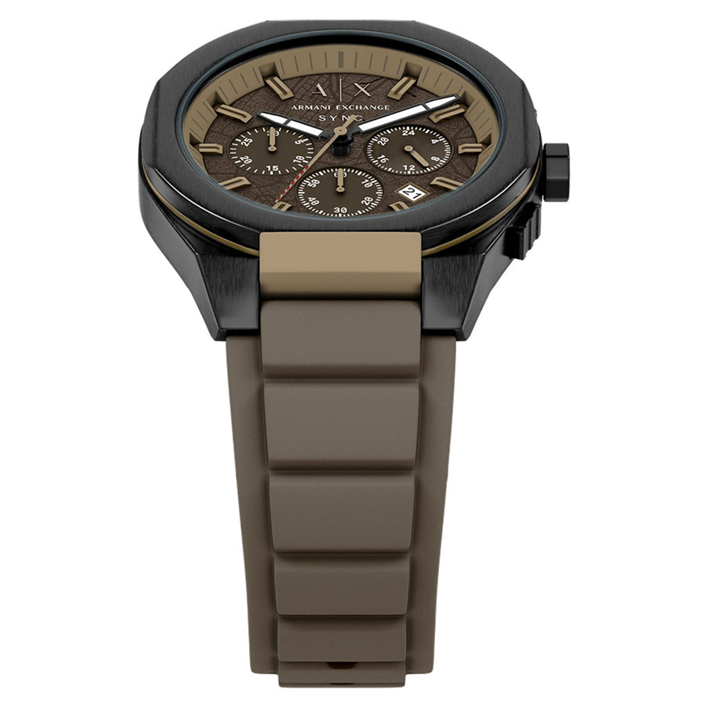 Armani Exchange Sync Round Brown Dial Watch AX4293