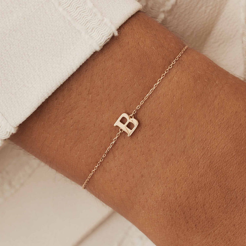 Isabel Bernard La Concorde Rachel 14 Karaat Rosé Gouden Initial Armband IB320042-Z-zoom-
