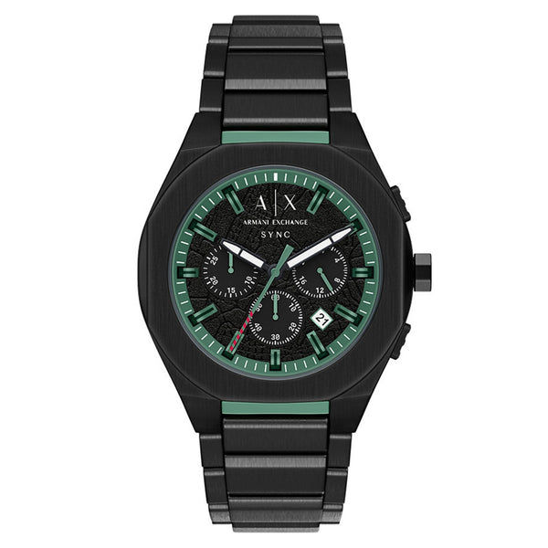 Armani Exchange Sync Round Black Dial Watch AX4294