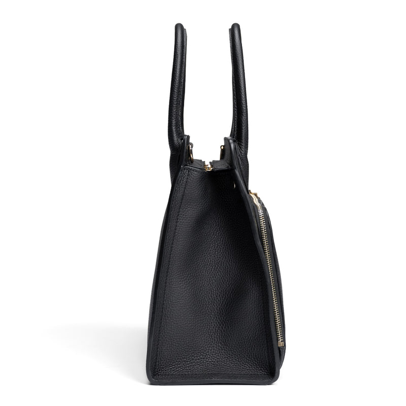 Isabel Bernard Honoré Nadine zwarte kalfsleren handtas met 13 inch laptopvak IB25110-001-13-zoom-