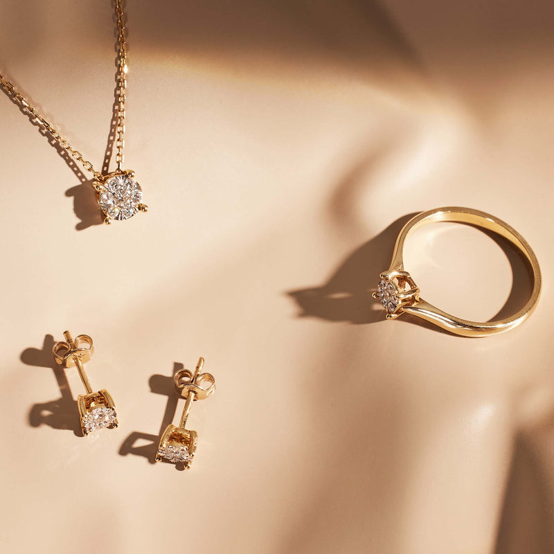 Isabel Bernard De la Paix Hanaé 14 karaat gouden oorknoppen | diamant 0.28 ct | IBD360013-zoom-