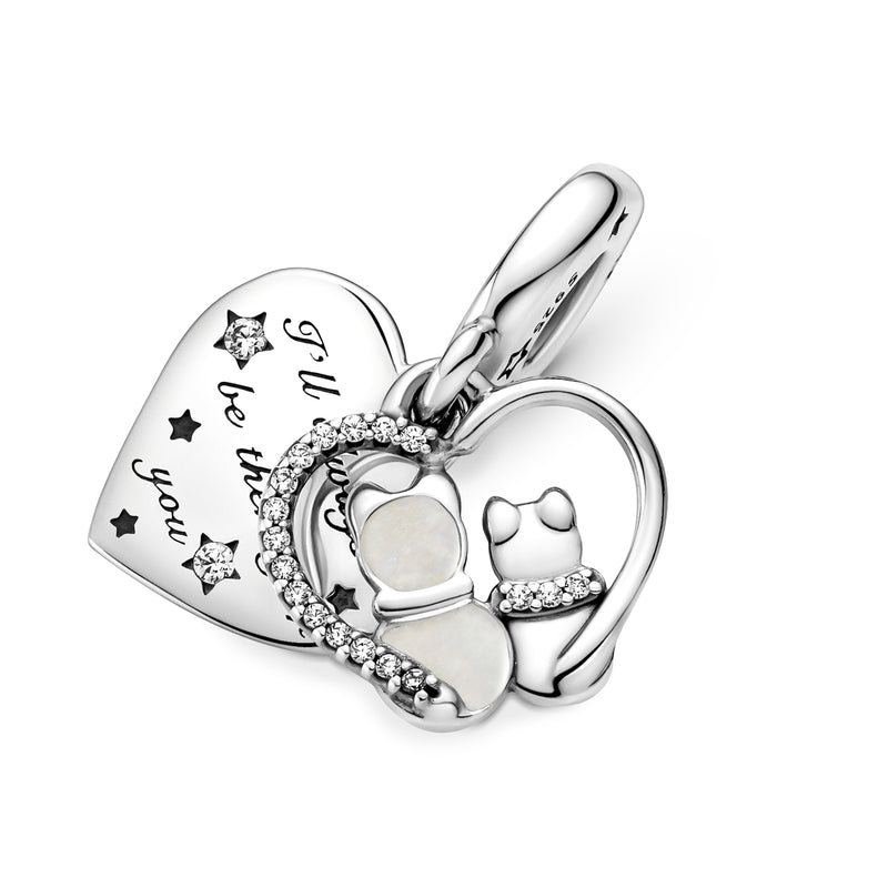 Pandora Moments 925 Sterling Silver Cats & Hearts Charm 799546C01-zoom-