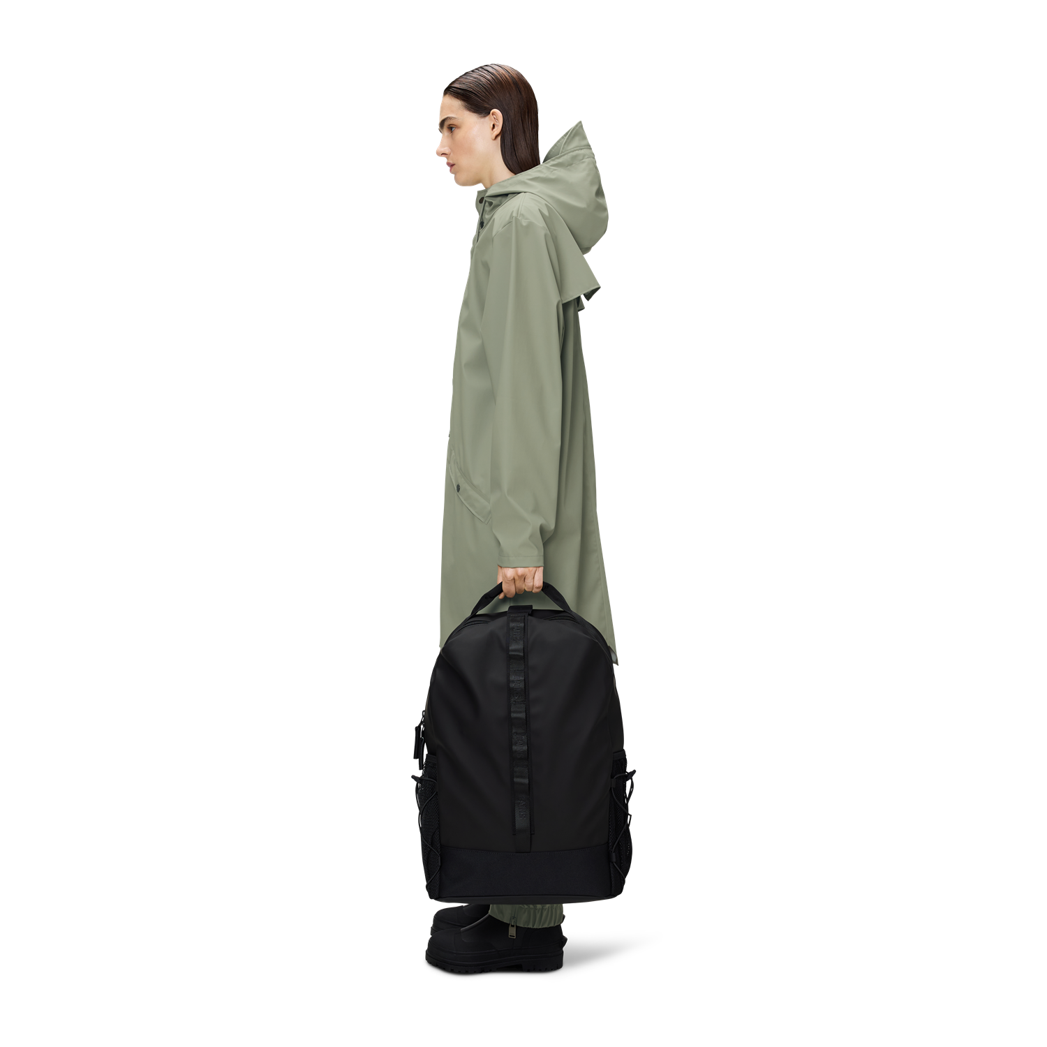 Rains Trail Black Clip Front Backpack R12790-01