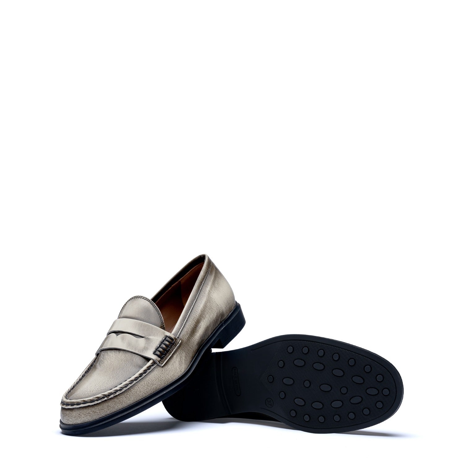 Isabel Bernard Vendôme Blandine cream spazzolato leather loafers IB51015-638-39