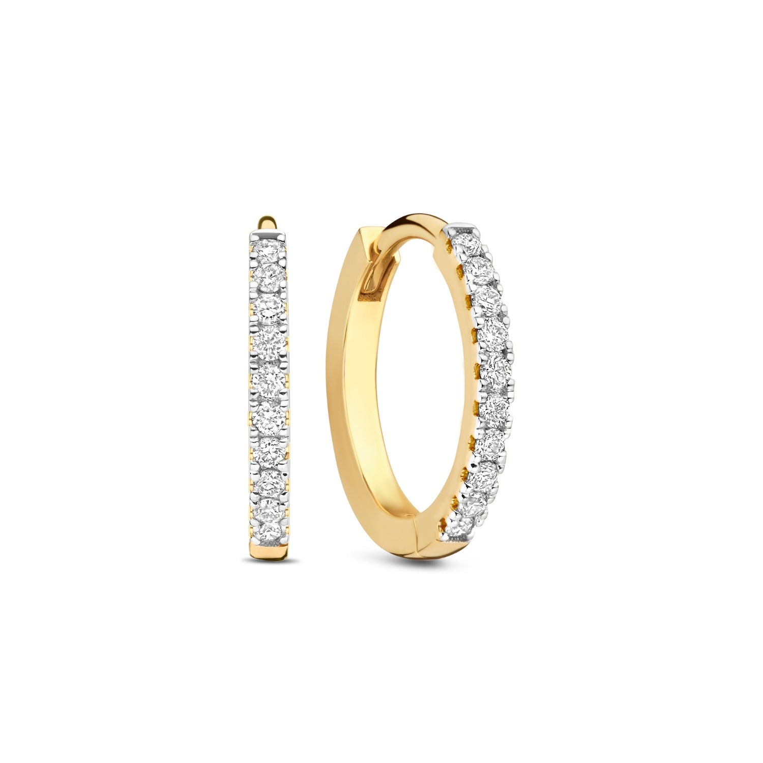 Isabel Bernard De la Paix Madeline 14 karat gold hoop earrings with diamond 0.09 carat IBD360033