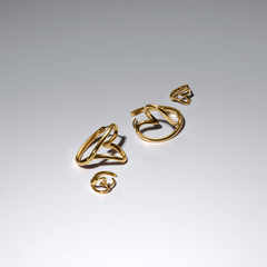 Pandora Essence Gold Plated Organically Shaped Small Heart Earrings 264359C00