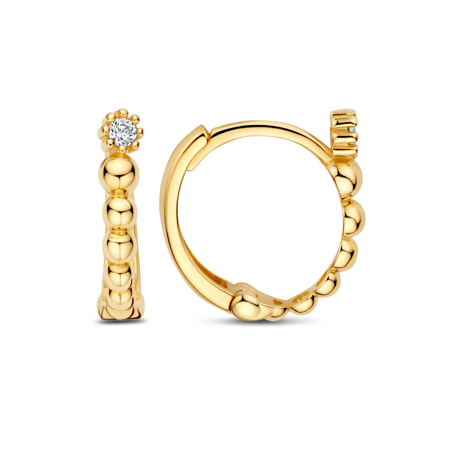Beloro Jewels Monte Napoleone Milena 9 karat gold hoop earrings (11 mm) BO360098