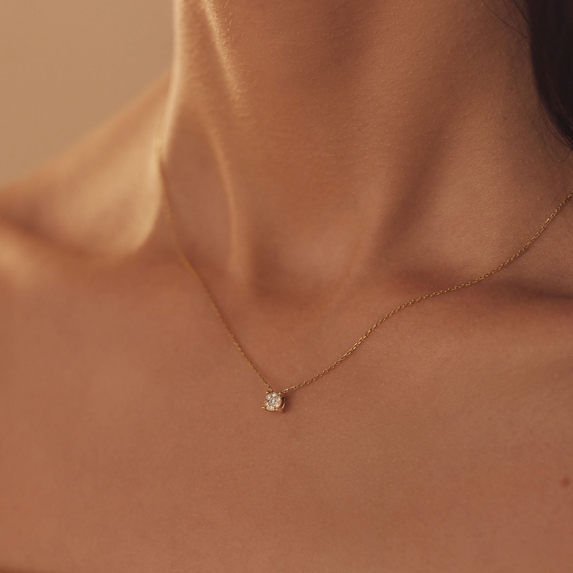 Isabel Bernard De la Paix Hanaé 14 Carat Golden Necklace | diamond 0.08 ct | IBD350007