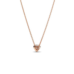 Pandora Timeless Sparkling Heart Necklacewith14 Carat RoseGold Plating 388425C01-45 (Length: 45.00 cm)