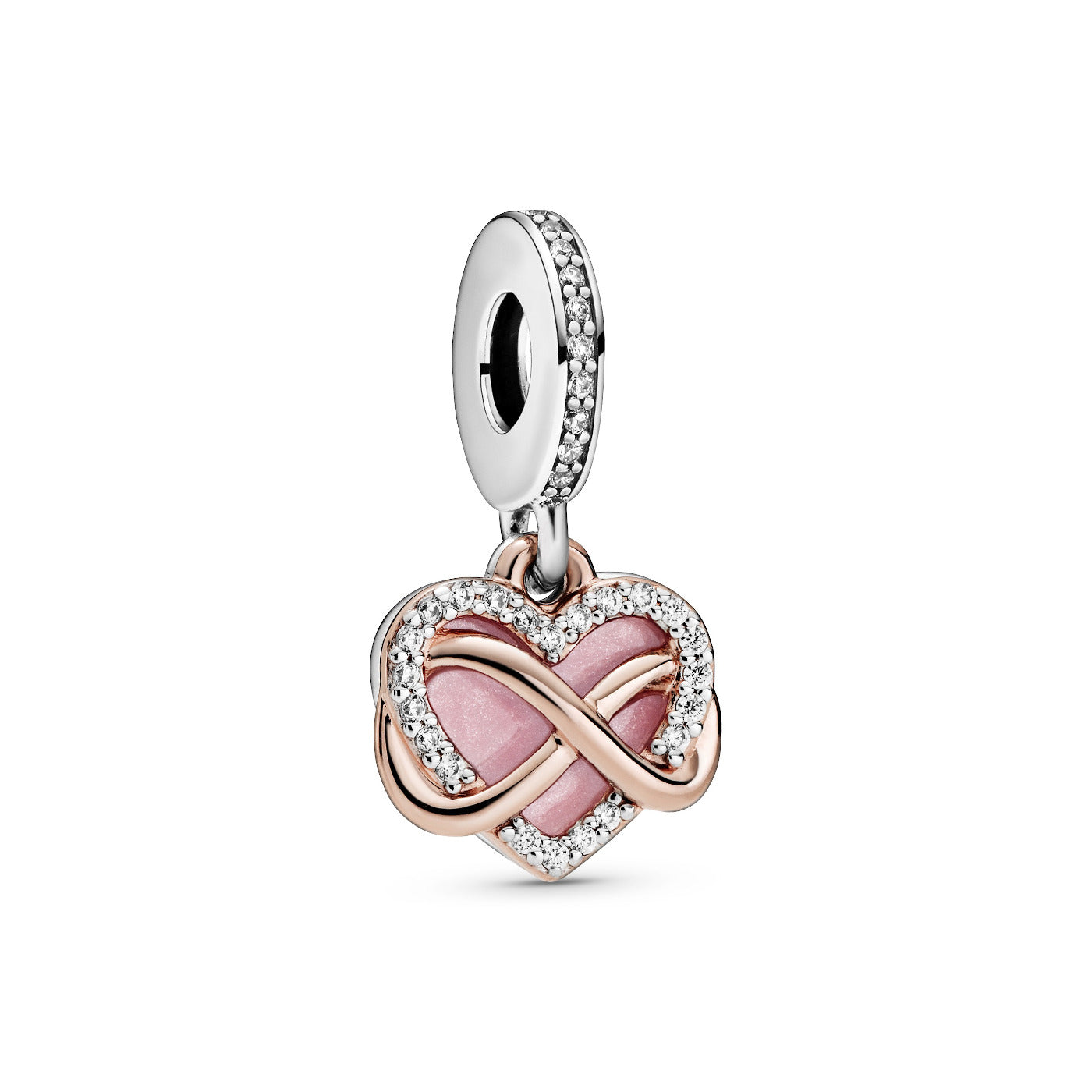 Pandora Moments 925 Sterling Silver Infinity Heart Charm with 14 Carat RoseGold Plating 788878C01