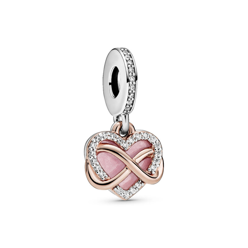 Pandora Moments 925 Sterling Silver Infinity Heart Charm with 14 Carat RoseGold Plating 788878C01-zoom-