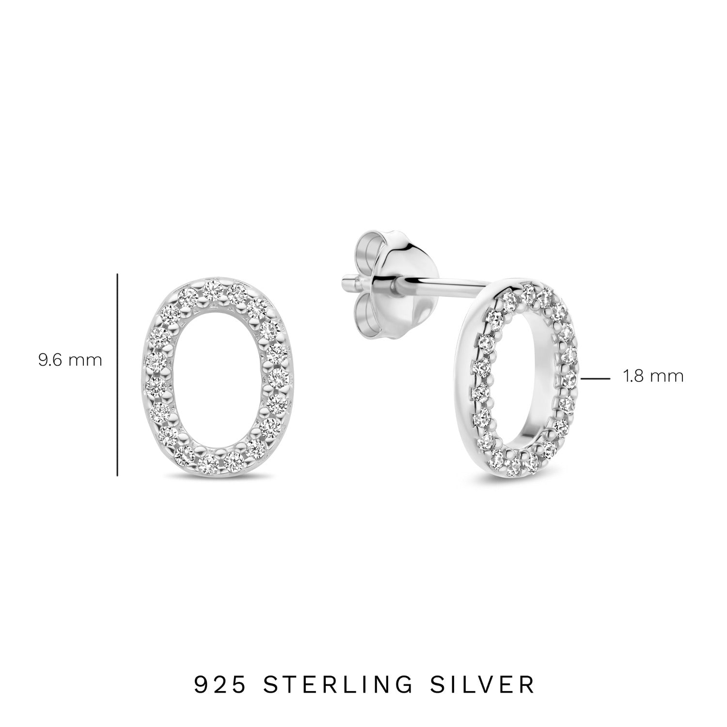 Parte Di Me Bibbiena Poppi Clara 925 Sterling Silver Ear Studs PDM36195