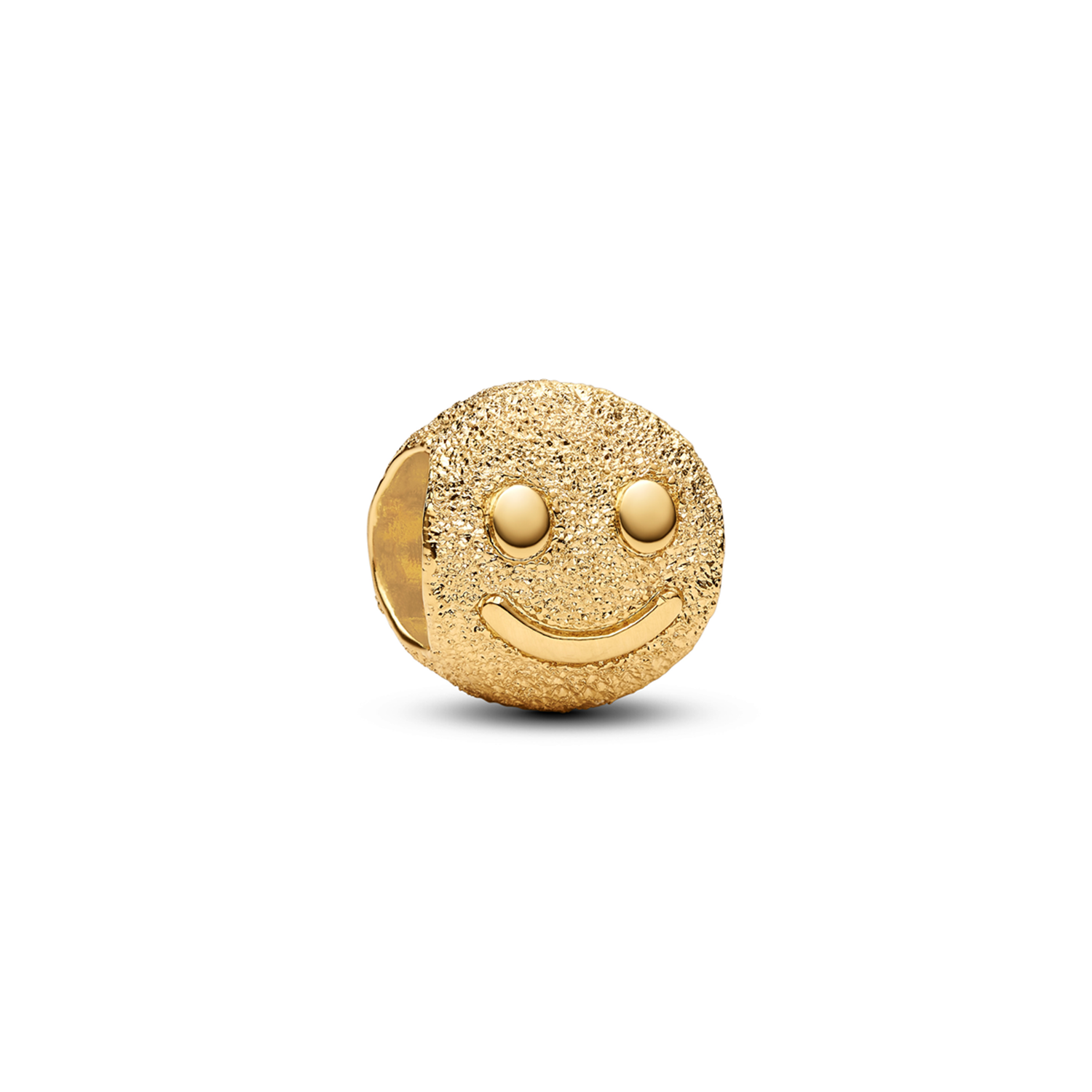 Pandora Moments Gold Plated Mini Charm Textured Happy Face 764526C00