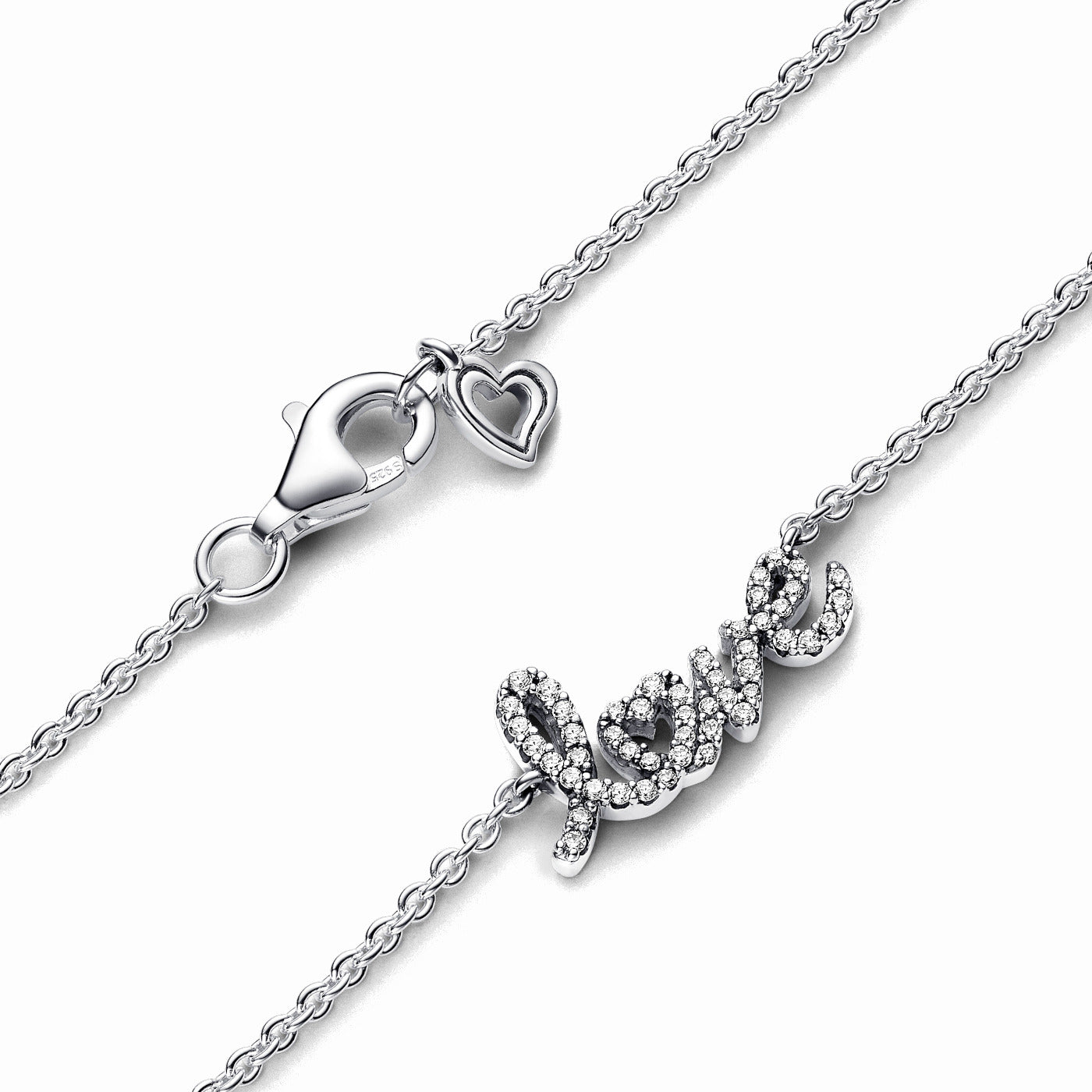 Pandora Moments 925 Sterling Silver Love Necklace 393076C01-45