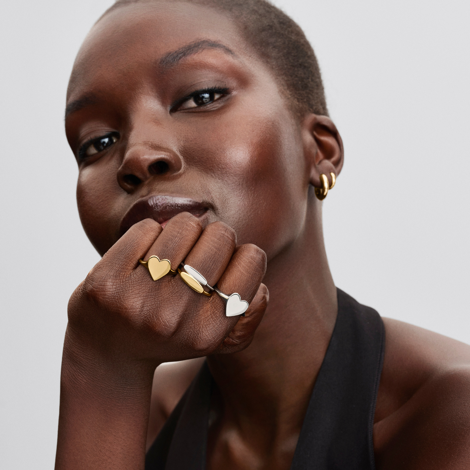 Pandora Moments Gold Plated Engravable Heart Ring 163988C00-52