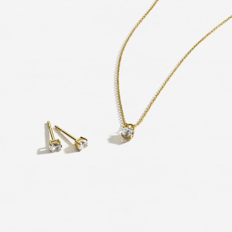 Sif Jakobs Vergulde Ovale Necklace SJ-N2744-CZ-YG-zoom-