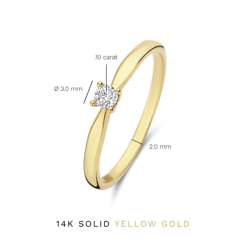 Isabel Bernard De la Paix Christine 14 karaat gouden ring | diamant 0.10 ct | IBD330003-56-zoom-