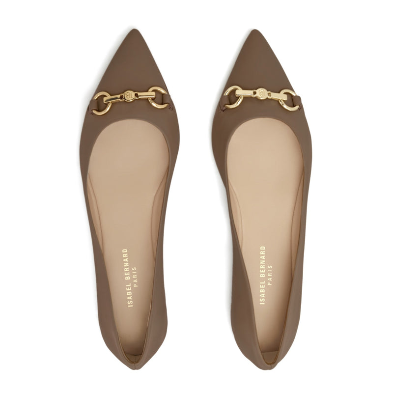 Isabel Bernard Vendôme Elita taupe leren ballerina's van kalfsleer IB51002-03-41-zoom-