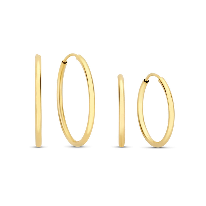 Isabel Bernard Cadeau d'Isabel 14 karaat gouden oorbellen set IB90075-zoom-