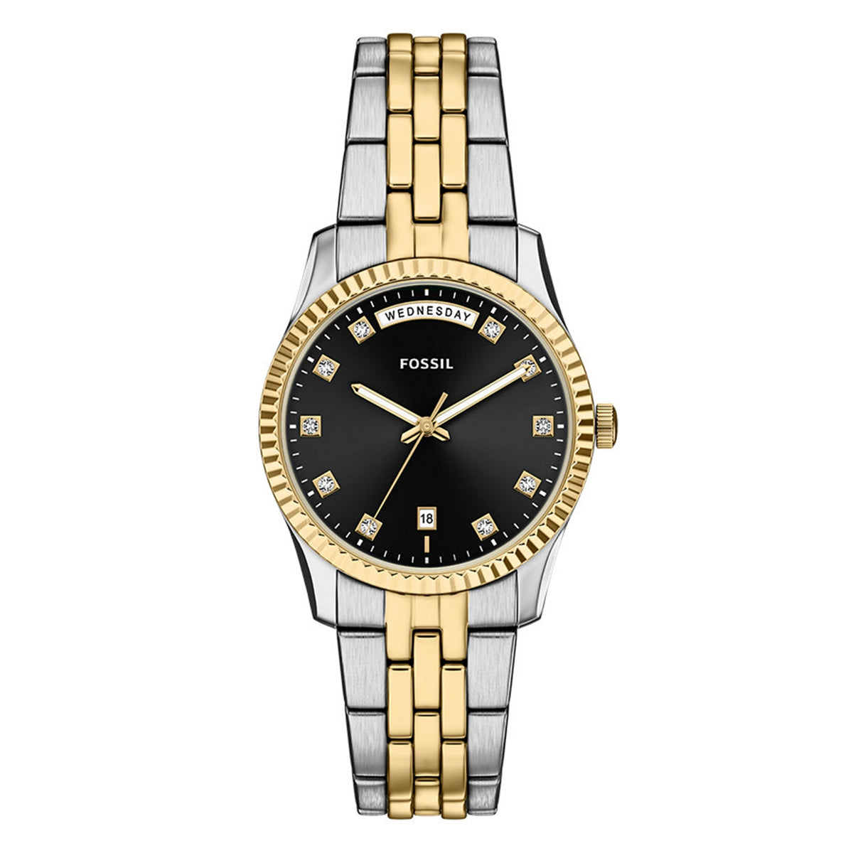 Fossil Scarlette Round Black Dial Watch ES5458
